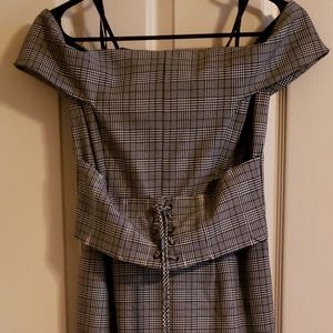 NYC off-the-shoulder sheath dress